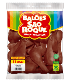 BALÕES SÃO ROQUE TERRACOTA LISO REDONDO 11 POLEGADAS PC 50 UNIDADES #1101525150