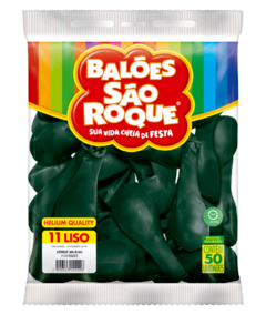BALÕES SÃO ROQUE VERDE MUSGO LISO REDONDO 11 POLEGADAS PC 50 UNIDADES #110159250