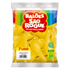 BALÕES SÃO ROQUE AMARELO CITRINO LISO 7 POLEGADAS PC 50 UNIDADES #106175850