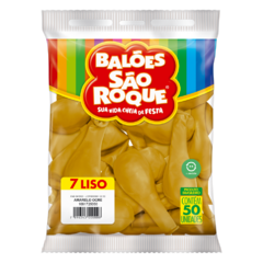 BALÕES SÃO ROQUE AMARELO OCRE LISO 7 POLEGADAS PC 50 UNIDADES #1061725050