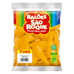BALÕES SÃO ROQUE AMARELO SOL LISO 7 POLEGADAS PC 50 UNIDADES #106178450