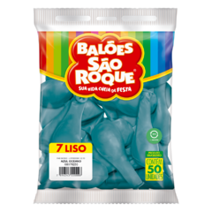 BALÕES SÃO ROQUE AZUL OCEANO LISO 7 POLEGADAS PC 50 UNIDADES #106178250