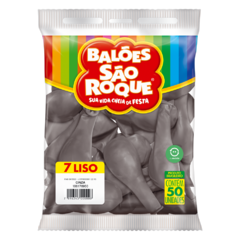 BALÕES SÃO ROQUE CINZA LISO 7 POLEGADAS PC 50 UNIDADES #106178950