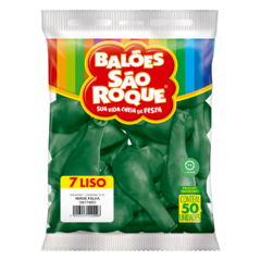 BALÕES SÃO ROQUE VERDE FOLHA LISO 7 POLEGADAS PC 50 UNIDADES #106174850