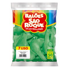 BALÕES SÃO ROQUE VERDE MAÇÃ LISO 7 POLEGADAS PC 50 UNIDADES #106178350