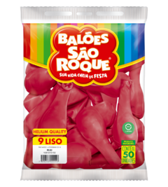BALÕES SÃO ROQUE RUBI LISO 9 POLEGADAS PC 50 UNIDADES #1081015150