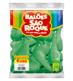BALÕES SÃO ROQUE VERDE MAÇÃ LISO 9 POLEGADAS PC 50 UNIDADES #108108350