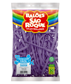 BALÕES SÃO ROQUE ROXO UVA CANUDO 260 PC 50 UNIDADES #158105250