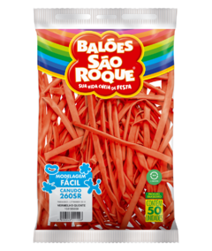 BALÕES SÃO ROQUE VERMELHO QUENTE CANUDO 260 PC 50 UNIDADES #158105650