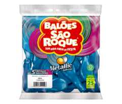 BALÕES SÃO ROQUE AZUL METALLIC 5 POLEGADAS PC 25 UNIDADES #105530225