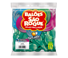 BALÕES SÃO ROQUE VERDE METALLIC 5 POLEGADAS PC 25 UNIDADES #105530325
