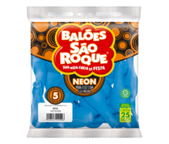 BALÕES SÃO ROQUE AZUL NEON 5 POLEGADAS PC 25 UNIDADES #105120225
