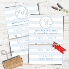 tarjeta rayas celeste
