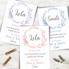 Tarjeta Corona flores y hojas