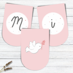 Kit confirmación paloma rosa - comprar online