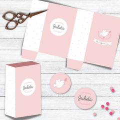 Kit confirmación paloma rosa - tienda online