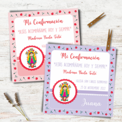 tarjeta confirmación virgen de Guadalupe