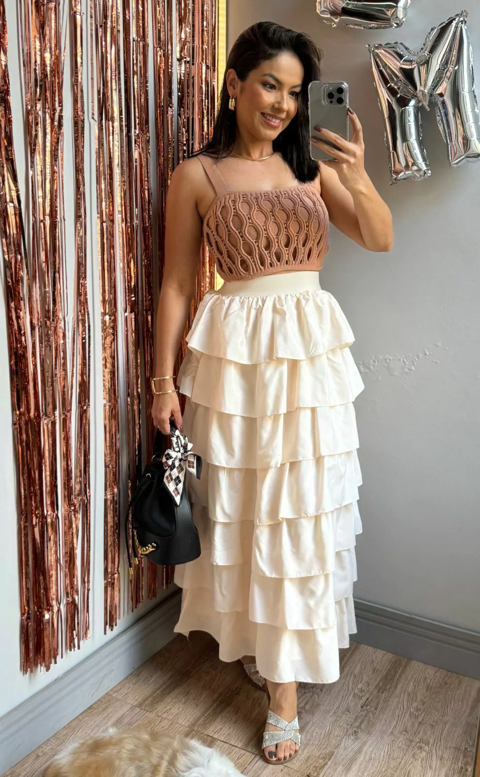 Saia JAQUE Babados Marfim