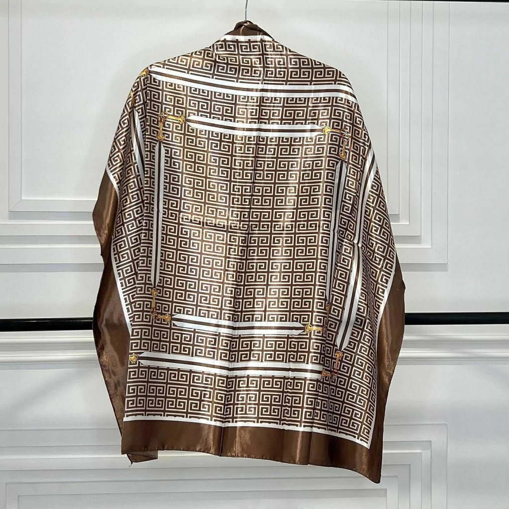 Lenço Givem Cetim Marrom Mocca