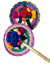 Abanico Flor de Bola Multicolor