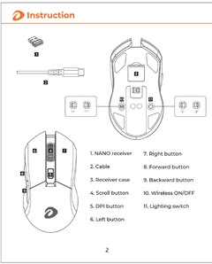 Imagem do mouse rgb 2.4g ratos de jogos com fio