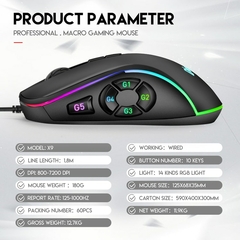 Mouse gamer macro 7200 DPI.