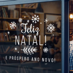 Adesivo Vitrine de Natal Próspero Ano Novo