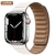 Link de couro para apple relógio banda 44mm 40mm 41mm 45mm 42mm 38mm pulseira d