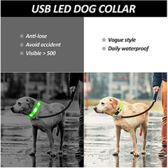 Coleira LED brilhante para cães ajustável