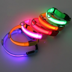Coleira LED brilhante para cães ajustável - loja online
