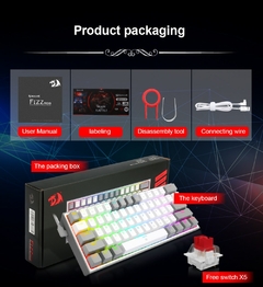 Teclado Mecânico REDRAGON RGB K617 - mercus store