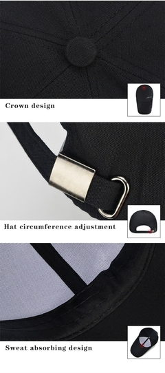 Boné de beisebol monocromático moda casual