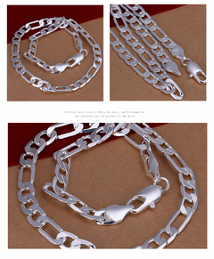 Colar lateral de prata para homem 10mm