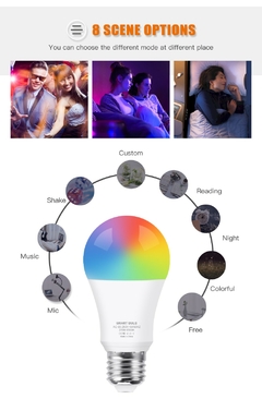 Imagem do lanpada de led inteligente wifi com alexa