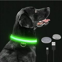 Coleira LED brilhante para cães ajustável