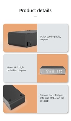 Carregador sem fio Time Despertador LED - mercus store