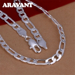 Colar lateral de prata para homem 10mm - comprar online