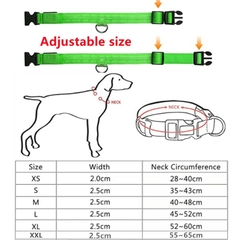 Coleira LED brilhante para cães ajustável