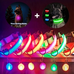 Coleira LED brilhante para cães ajustável - mercus store