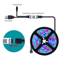 Rolo De Fita Led 3m com Controle Bluetooth - mercus store