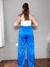 Calça Alfaiataria Acetinada Azul - Foless Br