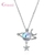 Colar com pingente de estrela, lua e planetas, feminino, delicado, strass, corre