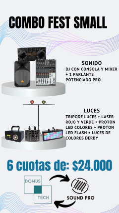 COMBO FEST SMALL. 6 CUOTAS DE: