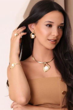 Conjunto Movimento Choker Aro Banhado a Ouro 18k - RAVA Semijoias
