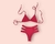 Biquíni 3 Tiras Hot Pants Sutiã Triangulo Sem Bojo Vermelho