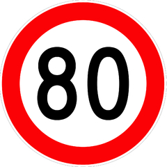 Cartel Vial Velocidad Máxima 80 ø 60cm - comprar online