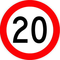 Cartel Vial Velocidad Máxima 20 ø 60cm - comprar online