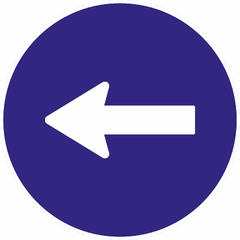 Cartel Vial Dirección Permitida Izquierda ø 60cm - comprar online
