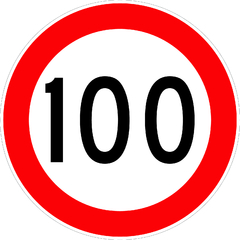 Cartel Vial Velocidad Máxima 100 ø 60cm - comprar online