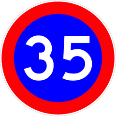 Cartel Vial Limite de Velocidad Mínima ø 60cm - comprar online